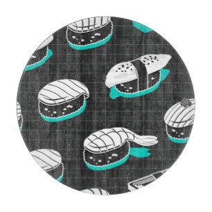 Nigiri Sushi Vintag Sketch Pattern Schneidebrett