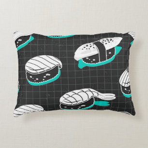 Nigiri Sushi Vintage-Skizzenmuster Dekokissen