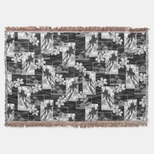 Nihau Island Hawaiianische Plumeria und Palm Tree Decke (Vorderseite)