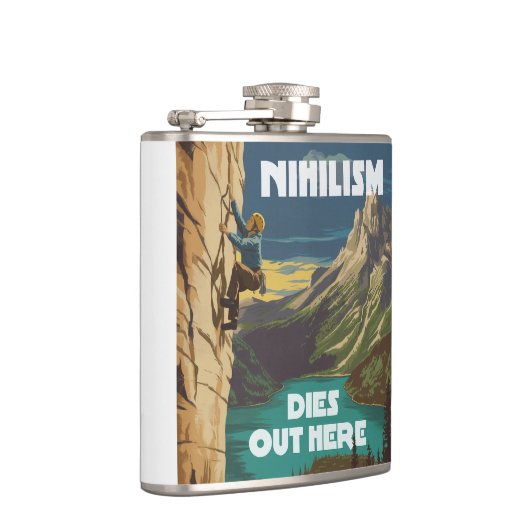 Nihilismus stirbt hier am Felsklettern Flachmann (Rechts)