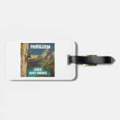 Nihilismus stirbt hier am Felsklettern Gepäckanhänger (Rückseite horizontal)