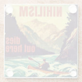 Nihilismus stirbt hier am Kajak Glasuntersetzer (Rückseite)