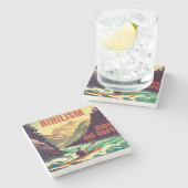 Nihilismus stirbt hier am Kajak Steinuntersetzer (Seitenansicht)