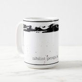 Nihilistischer Pinguin Kaffeetasse (Vorderseite Links)