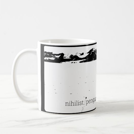 Nihilistischer Pinguin Kaffeetasse (Links)