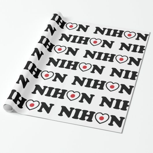 Nihon Liebe Herzenflagge Geschenkpapier (Ungerollt)