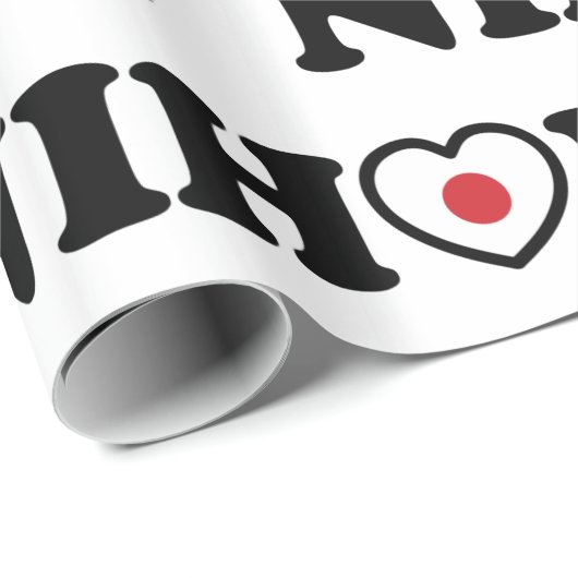 Nihon Liebe Herzenflagge Geschenkpapier (Rolleneckpunkt)