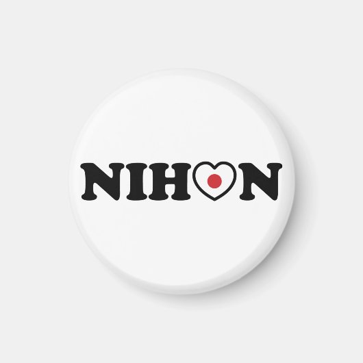 Nihon Liebe Herzenflagge Magnet (Vorne)