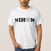Nihon Liebe Herzenflagge T-Shirt (Vorderseite)