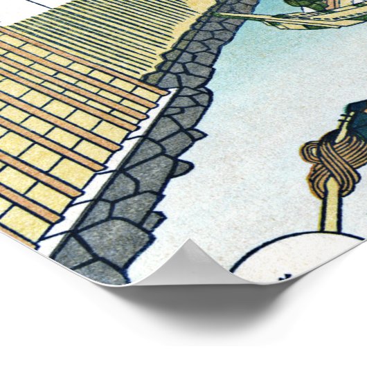 Nihonbashi-Brücke in Edo Poster (Ecke)