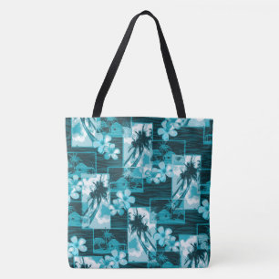 Niihau Island Hawaiian Plumeria Palms Beach Bag Tasche