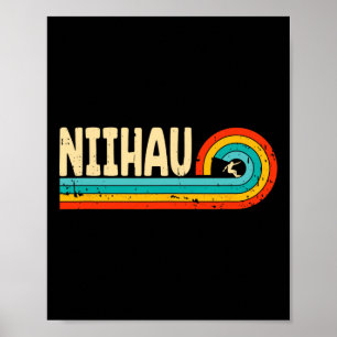 Niihau Surfen Hawaii Hawaiianische Inseln Vintage Poster