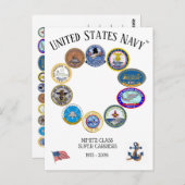 NiIMITZ CLASS SUPPER CARRIERS 1975 - 2009 Postkarte (Vorne/Hinten)