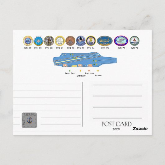 NiIMITZ CLASS SUPPER CARRIERS 1975 - 2009 Postkarte (Rückseite)
