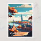 Nijmegen Niederlande Vintage Illustration Postkarte (Vorderseite)