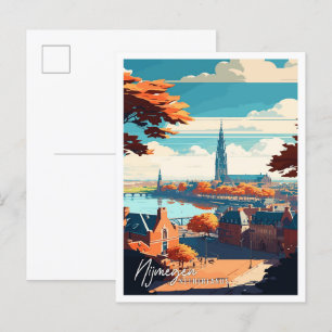 Nijmegen Niederlande Vintage-Reiseillustration Postkarte