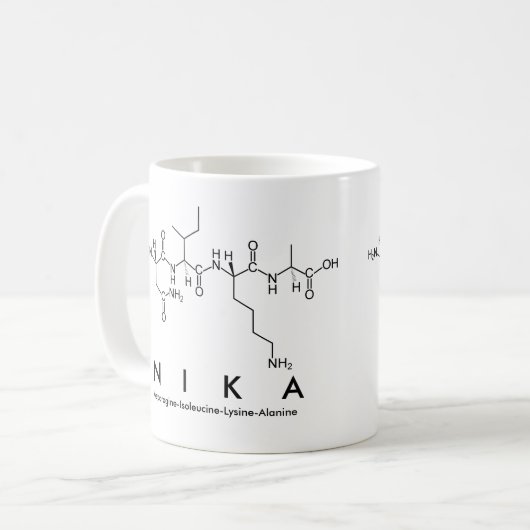 Nika Peptid-Namen-Tasse Kaffeetasse (Vorderseite Links)