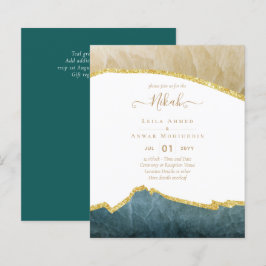 NIKAH - Agate Gold BUDGET Hochzeitseinladungen