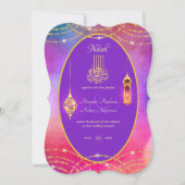 NIKAH - Einladung zur Verzierten Islamischen Lila (Vorderseite)