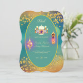 NIKAH - Einladung zur Verzierten Moschee, Aquamari (Stehend Vorderseite)