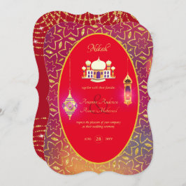 NIKAH - Einladung zur Verzierten Moschee Red Gold 