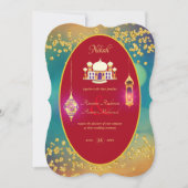 NIKAH - Einladung zur Verzierten Moschee Red Gold  (Vorderseite)