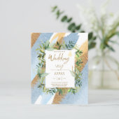 NIKAH - Einladungen für die Blaue Gold-Islamische  (Stehend Vorderseite)