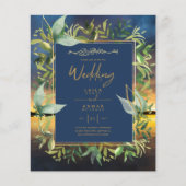 NIKAH - Einladungen für die Blaue Gold-Islamische  (Vorderseite)