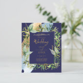 NIKAH - Einladungen für die Blaue Gold-Islamische  (Stehend Vorderseite)