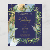 NIKAH - Einladungen für die Blaue Gold-Islamische  (Vorderseite)