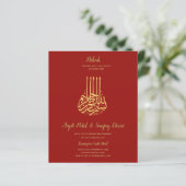 Nikah - Einladungen für die Red Gold Islamic Motif (Stehend Vorderseite)