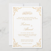 Nikah Elegant White Islamic Wedding Einladung (Vorderseite)