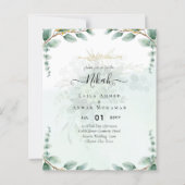NIKAH Greenerity Wedding Einladungen Modern Gold (Vorderseite)
