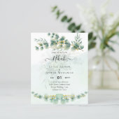 NIKAH Greenery Gold Wedding Einladungen Bilingual (Stehend Vorderseite)