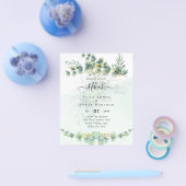 NIKAH Greenery Gold Wedding Einladungen Bilingual Flyer (Einzeln)