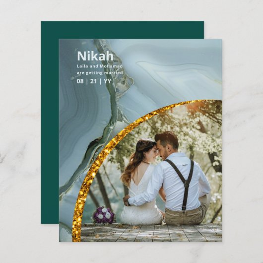NIKAH - Hochzeitbudget Agate Gold Aquamarines FOTO (Vorne/Hinten)