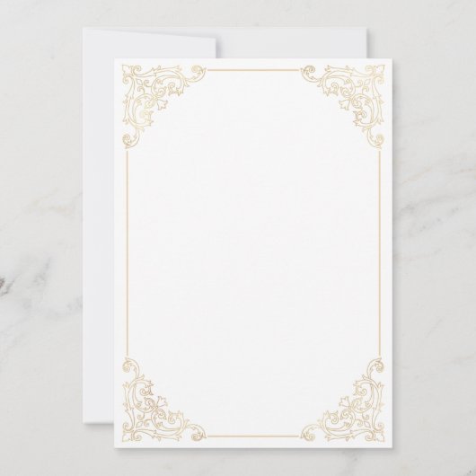 Nikah Imitats Goldene islamische Hochzeit Einladung (Rückseite)