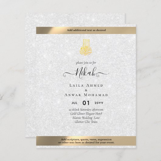 NIKAH - islamische Hochzeiteinladungs-Kalligrafie- (Vorne/Hinten)