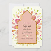 NIKAH - Modern Mandala Berry Gold Wedding Invitati Einladung (Vorderseite)