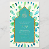 NIKAH - Moderne Mandala Turquoise Gold Wedding (Vorderseite)