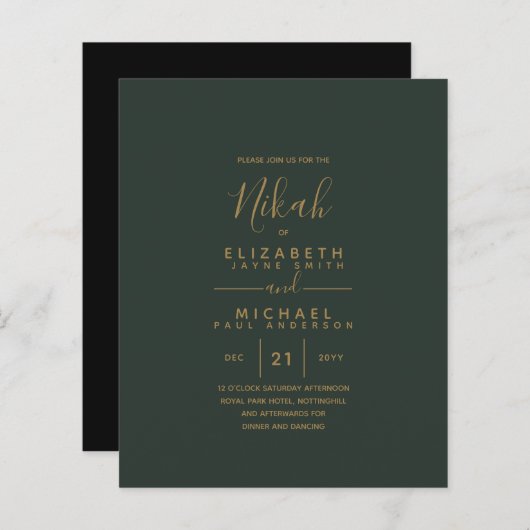 NIKAH - Modernes Green Gold Budget (Vorne/Hinten)