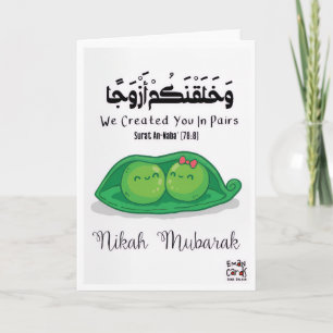 Nikah Mubarak an Erbsen in einer Schote Karte