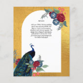 NIKAH Peacock Floral Gold Frame Islamic Wedding Fl (Rückseite)