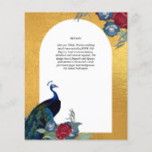 NIKAH Peacock Floral Gold Frame Islamic Wedding Fl Flyer (Hinten)