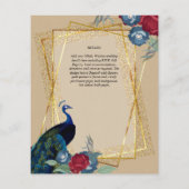 NIKAH Peacock Floral Gold Rahmen Islamische Hochze Flyer (Hinten)