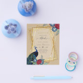NIKAH Peacock Floral Gold Rahmen Islamische Hochze Flyer (Einzeln)