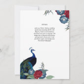 NIKAH Peacock Floral Walimah Islamischer Hochzeits Einladung (Rückseite)