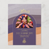 NIKAH Plum Gold FOTO Hochzeit Einladung (Vorderseite)