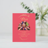 NIKAH Red Gold Foto Wedding Verlobung (Stehend Vorderseite)