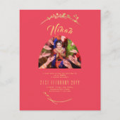NIKAH Red Gold Foto Wedding Verlobung Flyer (Vorne)